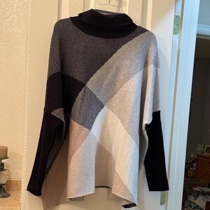 Joseph A Multicolor Geometric Turtleneck Sweater